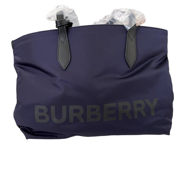Burberry LL MD Nylon and Leather Tote Bag in BLUE, Made in Italy - Picture 14 of 14